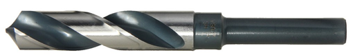 118 degree Split Point 37/64" Bright High Speed Steel Reduced Shank Drill Twist Drill