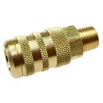 1/4 inch Body 3/8 inch Lock-On Hose Barb Automotive Interchange Brass 