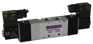 1/4" NPT 12VDC 3 Position 4 Way 5 Port Air Valve Closed Center DIN Directional Control Valve Pneumatic Solenoid Valve