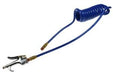 1/4 inch NPT Swivel 10 feet Long 5/32 inch ID Air Hose Blue Coiled Hose Polyurethane w/ Blow Gun