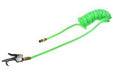 1/4 inch NPT Swivel 10 feet Long 5/32 inch ID Air Hose Coiled Hose Neon Green Polyurethane w/ Blow Gun