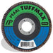 36 Grit 4-1/2" Dia 5/8"-11 Bore Abrasive Flap Disk Type 27 Zirconia