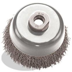 .015" Wire 2-3/4" Dia 5/8"-11 Bore Abrasive Crimped Cup Wire Brush