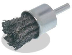 .014" Wire 1" Dia 1/4" Bore Abrasive Knot End Wire Brush