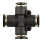 5/32" OD Air Fitting Cross Union Plastic Pneumatic Push-to-Connect Air Fitting