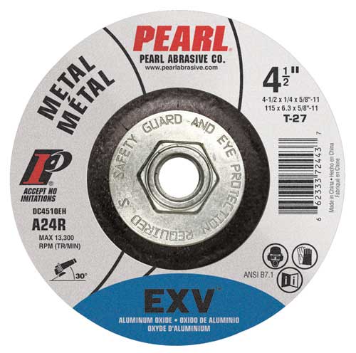 1/8" Thick 4-1/2" Dia 5/8"-11 Bore Abrasive Aluminum Oxide Depressed Center Grinding Wheel Type 27