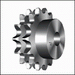 1-1/4 inch Bore 45 Teeth 60 Pitch roller chain sprocket hub on one side Double Strand plain round bore