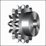 1/2 inch Bore 14 Teeth 35 Pitch roller chain sprocket hub on one side Double Strand plain round bore