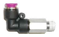 1/2" NPT 1/2" OD Air Fitting Extended Elbow Plastic Pneumatic Push-to-Connect Air Fitting