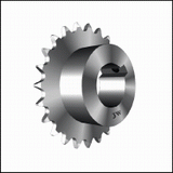 3/8 inch Bore 35 Pitch 9 Teeth roller chain sprocket hub on one side bore has keyway and set screws Single Strand