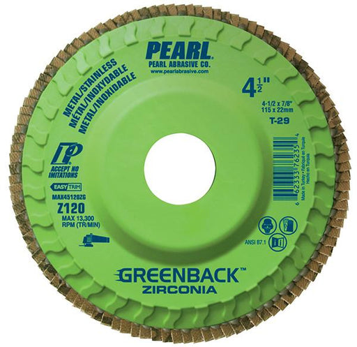 120 Grit 4-1/2" Dia 5/8"-11 Bore Abrasive Flap Disk Type 29 Zirconia