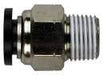 #10-32 5/32" OD Air Fitting Male Connector Plated Brass Pneumatic Push-to-Connect Air Fitting