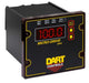 Black plastic enclosed digital DC Drive. Dart contols logo at bottom middle, digital screen in upper center with Micro-Drive Plus printed below screen, up down and enter buttons right of screen. Auto, man, item, alm1, valu, alm2, tach, error printed above screen.