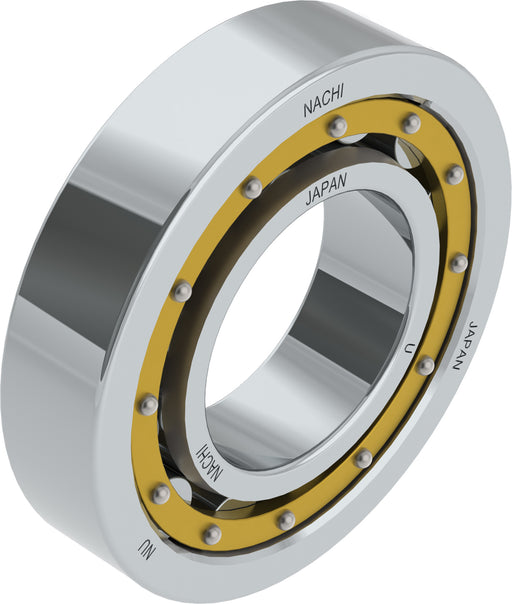 19mm Wide 45mm inside diameter 85mm outside diameter Cylindrical Roller bearing Light Series Machined Brass Cage No flanges on inner ring Single Row