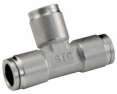 1/2" OD Air Fitting Pneumatic Push-to-Connect Air Fitting Stainless Steel Tee Union