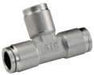 1/8" OD Air Fitting Pneumatic Push-to-Connect Air Fitting Stainless Steel Tee Union