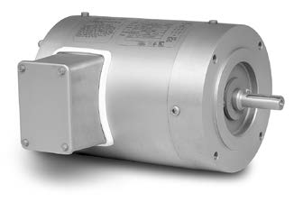 1 HP 1800 RPM 3 Phase 60HZ 56C TENV Footless AC Electric Motor Washdown Duty