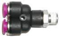 1/4" OD 1/8" NPT Air Fitting Plastic Pneumatic Push-to-Connect Air Fitting Y Connector