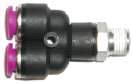 1/8" NPT 1/8" OD Air Fitting Plastic Pneumatic Push-to-Connect Air Fitting Y Connector