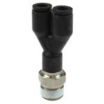 1/4 inch NPT 4mm OD 5/32 inch OD Air Fitting Plastic Push-to-Connect Y Connector