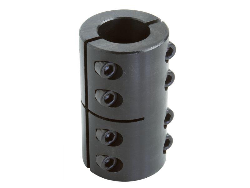 1/4 inch ID Black Oxide Shaft Coupling Two Piece Clamping