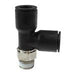 1/4 inch OD 1/8 inch NPT Air Fitting Male Swivel Run Tee Plastic Push-to-Connect