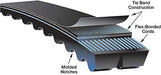173 inch Long 6 Strands 7/8 inch Top Width C Section Notched Tri-Power PowerBand V-Belt