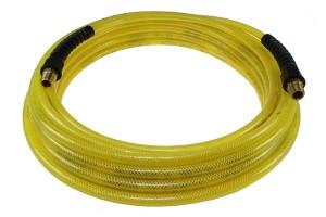 1/4 inch NPT Rigid 5/16 inch ID 50 feet Long Air Hose Polyurethane Reusable Fitting Straight Hose Strain Relief Fitting Transparent Yellow