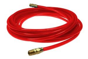 1/4 inch ID 1/4 inch NPT Rigid 50 feet Long Air Hose Polyurethane Reusable Fitting Straight Hose Transparent Red