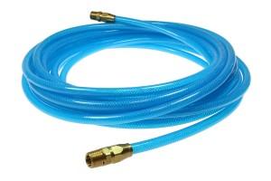 100 feet Long 3/8 inch ID 3/8 inch NPT Rigid Air Hose Polyurethane Reusable Fitting Straight Hose Transparent Blue