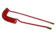 1/4 inch ID 1/4 inch NPT 10 feet Long Air Hose Coiled Hose Polyurethane Reusable Fitting Transparent Red