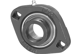 2 Bolt flange Cast Iron Housing Eccentric Locking Narrow Inner Race Steel Bearing