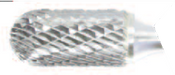 1" Cut Length 1/4" Shank Diameter 5/8" Cut Diameter Abrasive Carbide Burr Cylinder Shape Double Cut Radius End