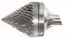 1/8" Cut Diameter 1/8" Shank Diameter 3/32" Cut Length 60º Cone Shape Abrasive Carbide Burr Double Cut