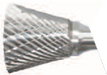 1/4" Shank Diameter 3/4" Cut Diameter 5/8" Cut Length Abrasive Carbide Burr Double Cut Inverted Cone Shape