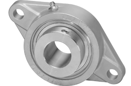 2 Bolt flange Eccentric Locking Stainless Steel Bearing Stainless Steel Housing Wide Inner Race