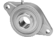2 Bolt flange IP69K Set Screw Locking Stainless Steel Bearing Stainless Steel Housing Wide Inner Race